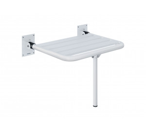 Folding seat with leg support steel white